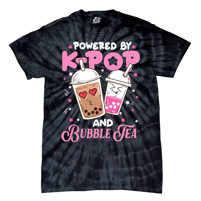 Boba Tea Kawaii Anime Girls Powered By Kpop And Bubble Tea Tie-Dye T-Shirt