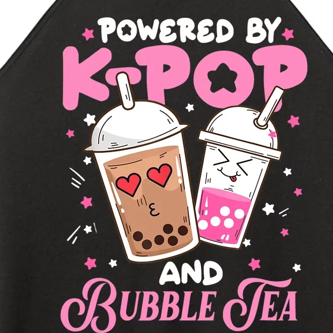 Boba Tea Kawaii Anime Girls Powered By Kpop And Bubble Tea Women’s Perfect Tri Rocker Tank