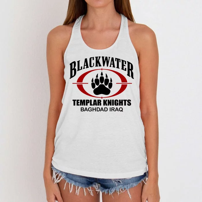 Blackwater Templar Knights Baghad Iraq Women's Knotted Racerback Tank