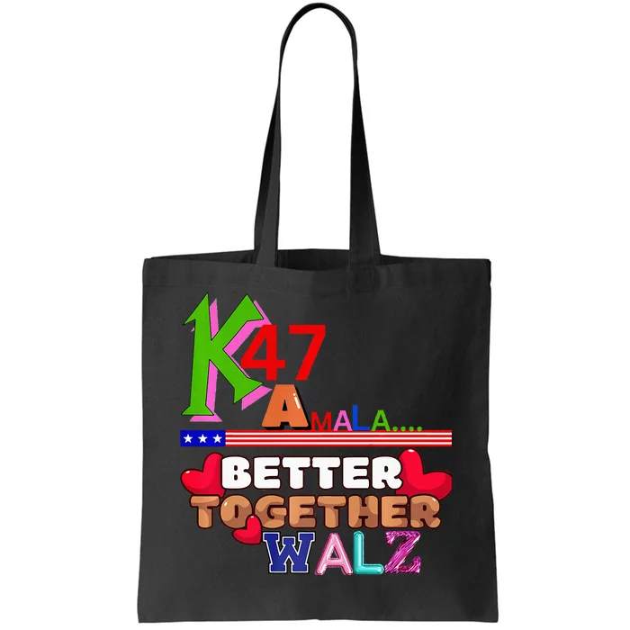 Better Together Kamala Walz Presidential Political Statement Tote Bag