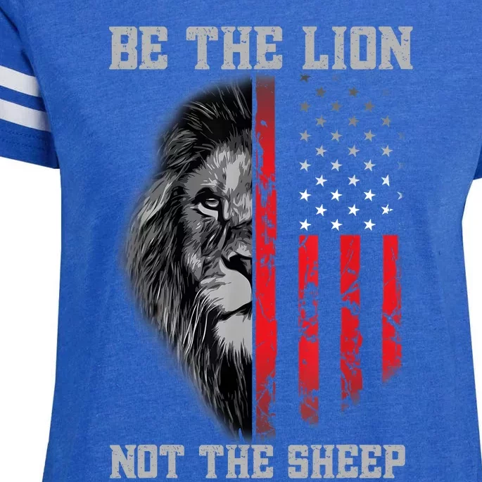 Be The Lion Not The Sheep Patriotic Lion American Patriot Enza Ladies Jersey Football T-Shirt