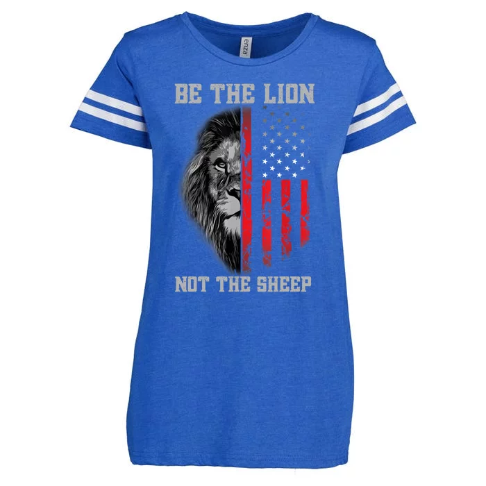 Be The Lion Not The Sheep Patriotic Lion American Patriot Enza Ladies Jersey Football T-Shirt