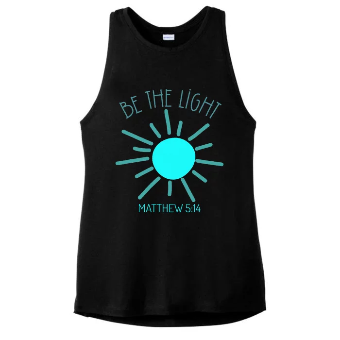 Be The Light Faith Religious Jesus Christian Ladies Tri-Blend Wicking Tank