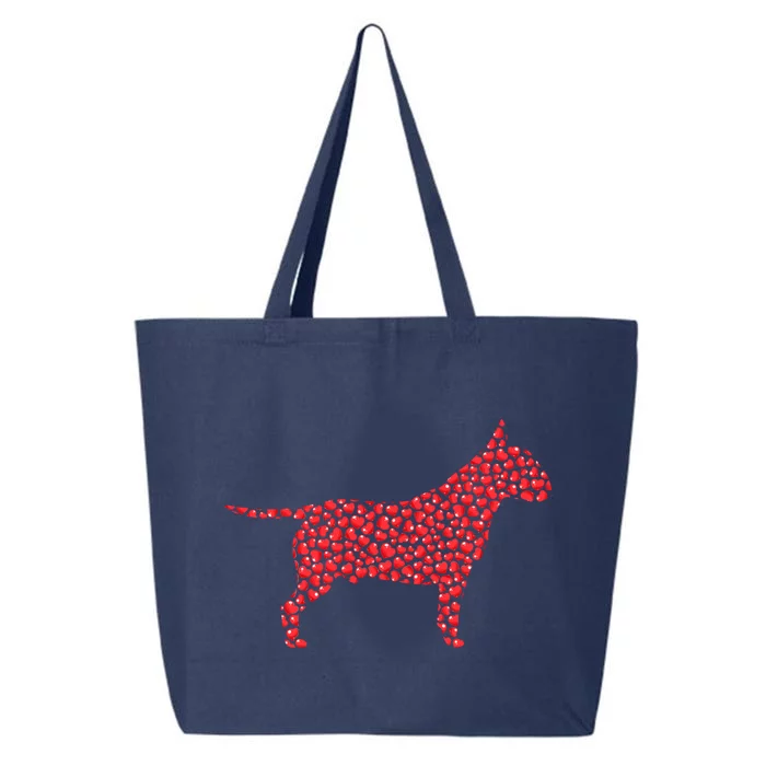 Bull Terrier Lover Heart Shape Bull Terrier Valentine's Day Gift 25L Jumbo Tote