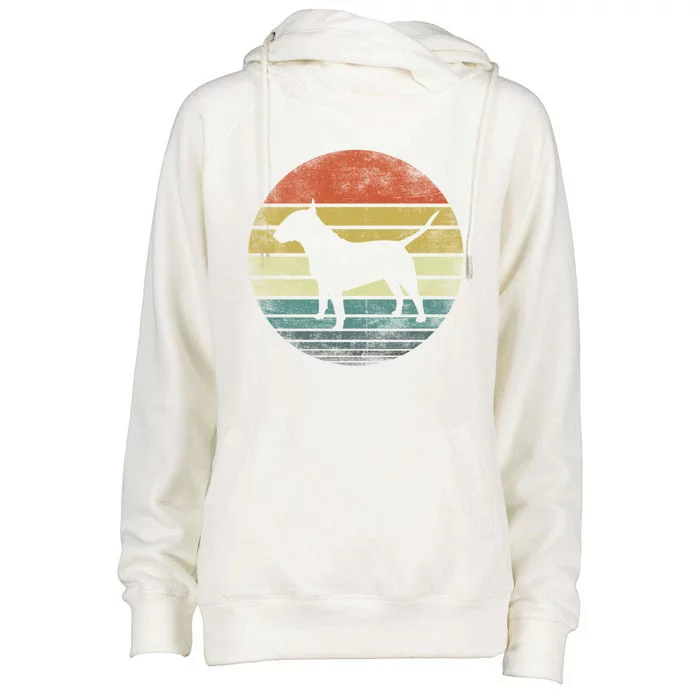 Bull Terrier Lover Owner Funny Gift Retro Sunset Dog Mom Dad Great Gift Womens Funnel Neck Pullover Hood