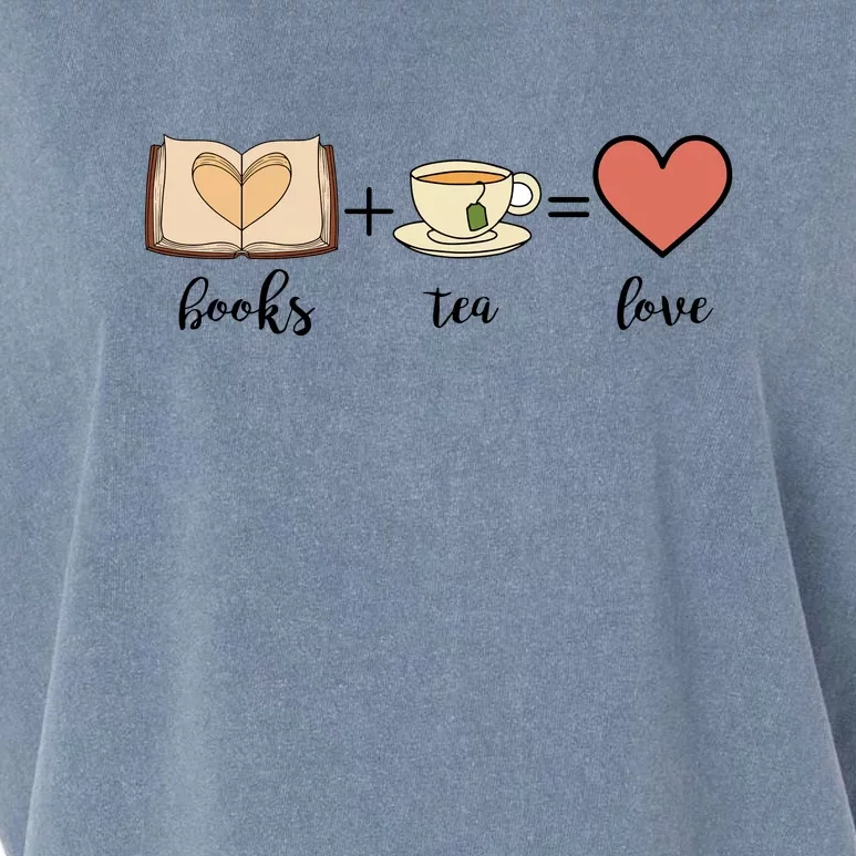 Books Tea Love Reading Books Gift Cute Reading Garment-Dyed Women's Muscle Tee