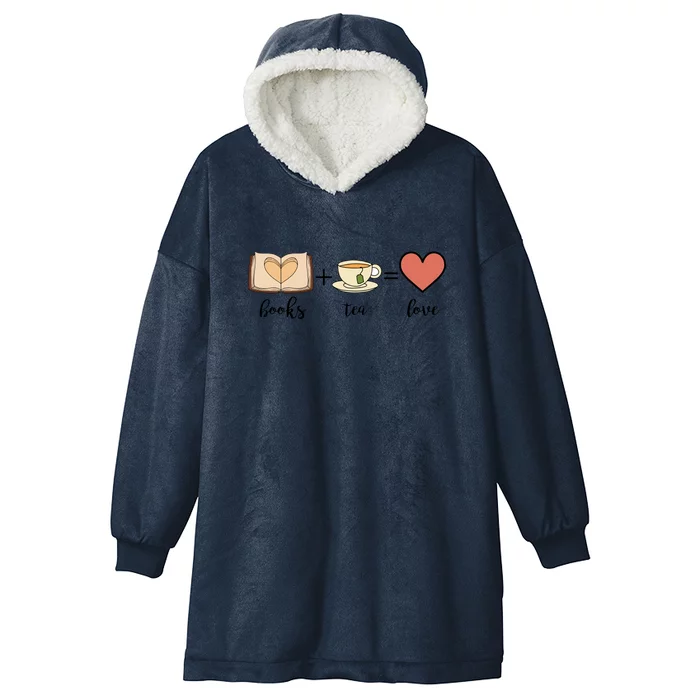 Books Tea Love Reading Books Gift Cute Reading Hooded Wearable Blanket