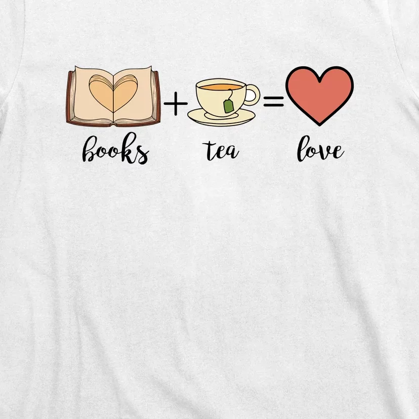 Books Tea Love Reading Books Gift Cute Reading T-Shirt