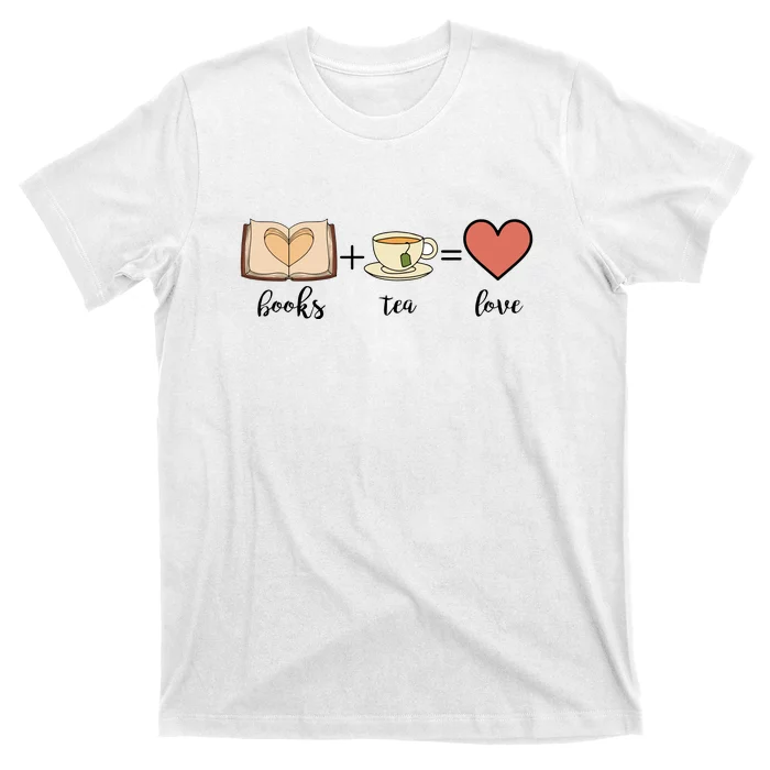 Books Tea Love Reading Books Gift Cute Reading T-Shirt