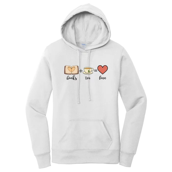 Books Tea Love Reading Books Gift Cute Reading Women's Pullover Hoodie