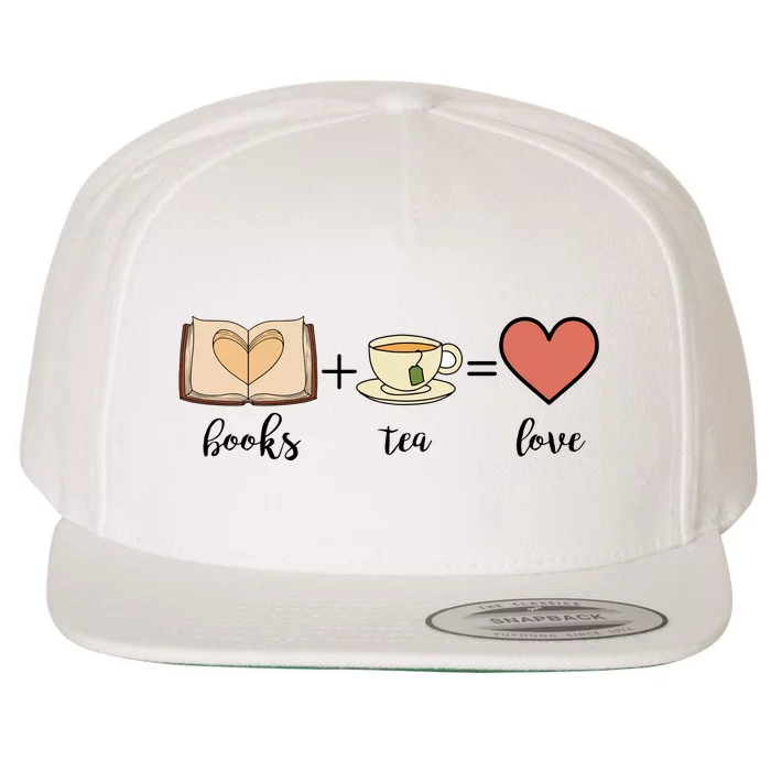 Books Tea Love Reading Books Gift Cute Reading Wool Snapback Cap