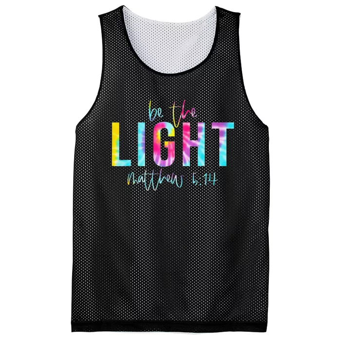 Be The Light Matthew 514 Tie Dye Christian Easter Religious Mesh Reversible Basketball Jersey Tank