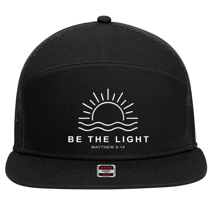 Be The Light Faith Religious Jesus Christian 7 Panel Mesh Trucker Snapback Hat