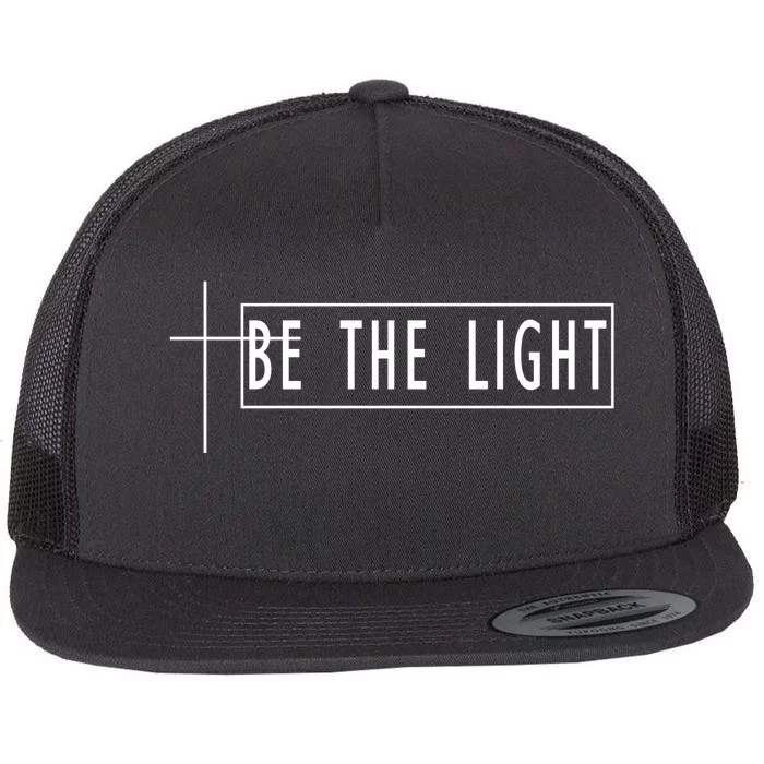 Be The Light Christian Slogan Flat Bill Trucker Hat