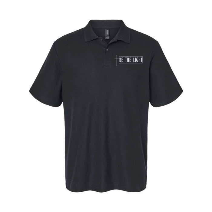 Be The Light Christian Slogan Softstyle Adult Sport Polo