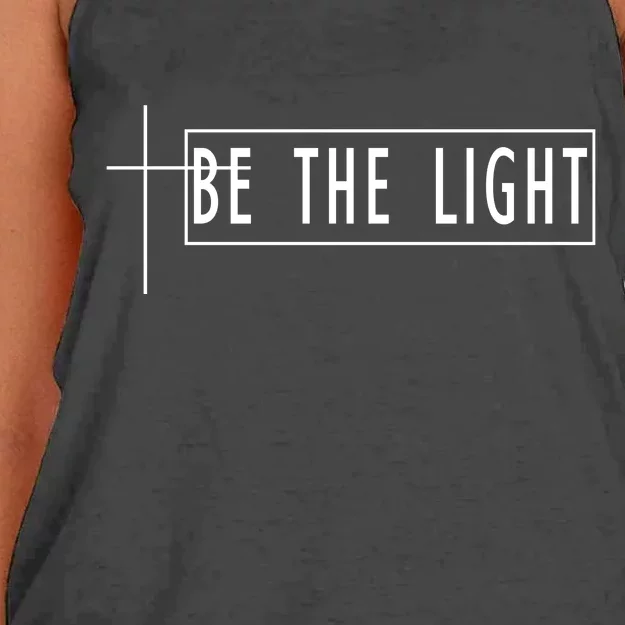 Be The Light Christian Slogan Women's Knotted Racerback Tank