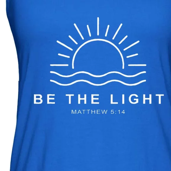 Be The Light Faith Religious Jesus Christian Ladies Essential Flowy Tank