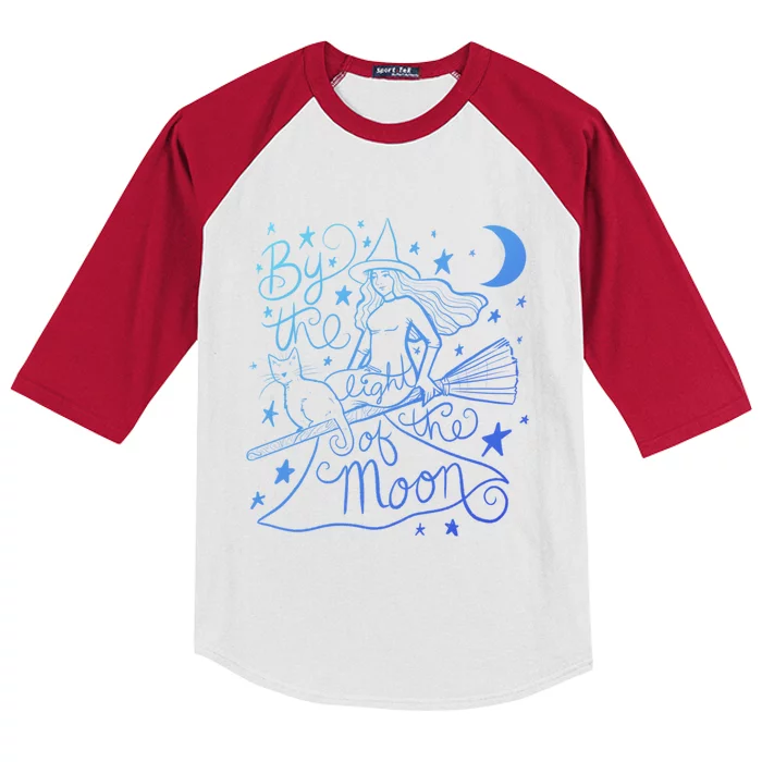 By The Light Of The Moon Witch Gift Kids Colorblock Raglan Jersey