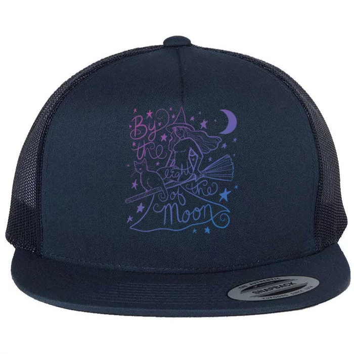 By The Light Of The Moon Witch Gift Flat Bill Trucker Hat