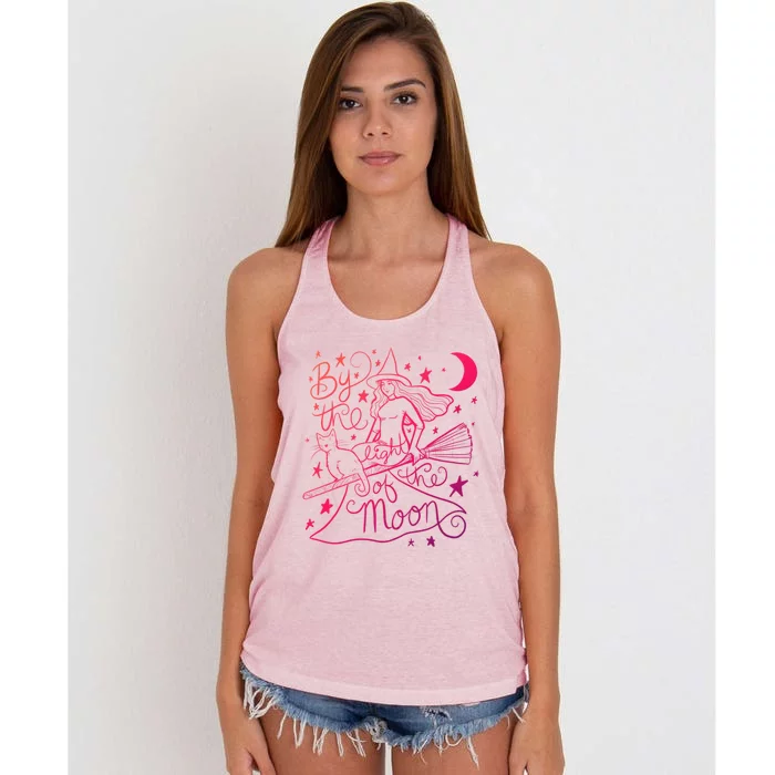 By The Light Of The Moon Witch Gift Women's Knotted Racerback Tank