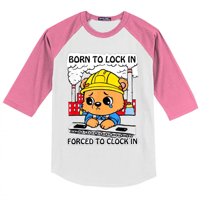 Born To Lock In Forced To Clock In Kids Colorblock Raglan Jersey