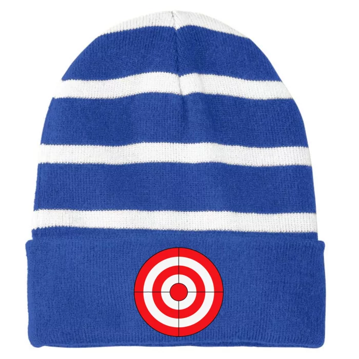 BullsEye Target Lazy DIY Halloween Costume Darts Shooting Striped Beanie with Solid Band