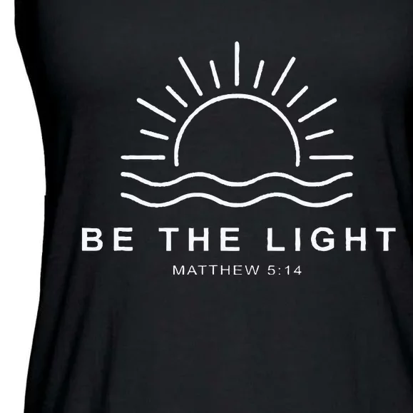 Be The Light Faith Religious Jesus Christian Ladies Essential Flowy Tank