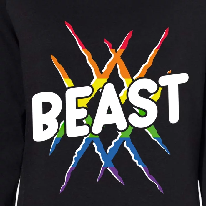 Beast Tiger Lion Claw Funny Lgbtq Awareness Rainbow Pride Gift Womens California Wash Sweatshirt