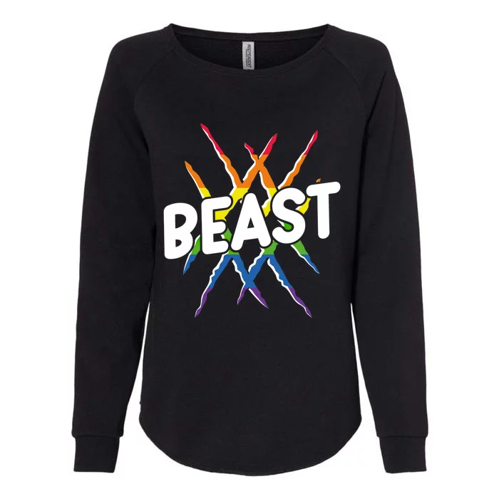 Beast Tiger Lion Claw Funny Lgbtq Awareness Rainbow Pride Gift Womens California Wash Sweatshirt