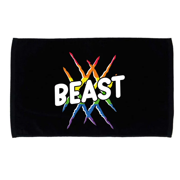 Beast Tiger Lion Claw Funny Lgbtq Awareness Rainbow Pride Gift Microfiber Hand Towel