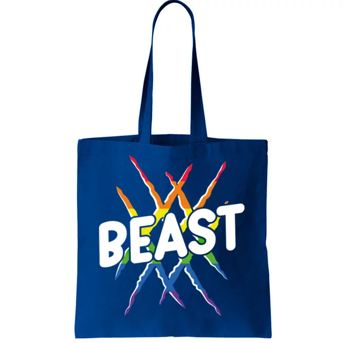 Beast Tiger Lion Claw Funny Lgbtq Awareness Rainbow Pride Gift Tote Bag