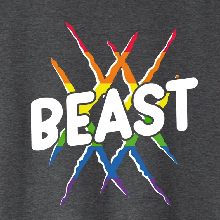 Beast Tiger Lion Claw Funny Lgbtq Awareness Rainbow Pride Gift Women's Crop Top Tee