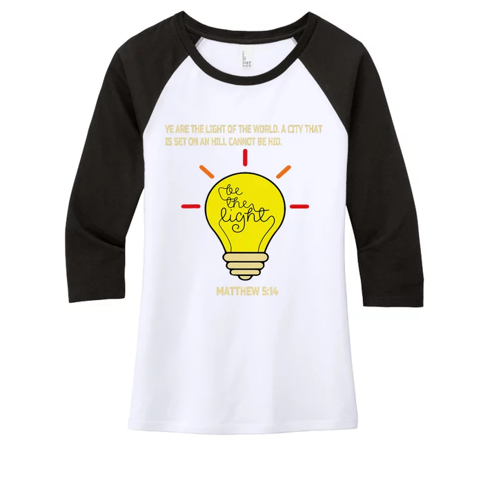 Be The Light Matthew 514 Women's Tri-Blend 3/4-Sleeve Raglan Shirt