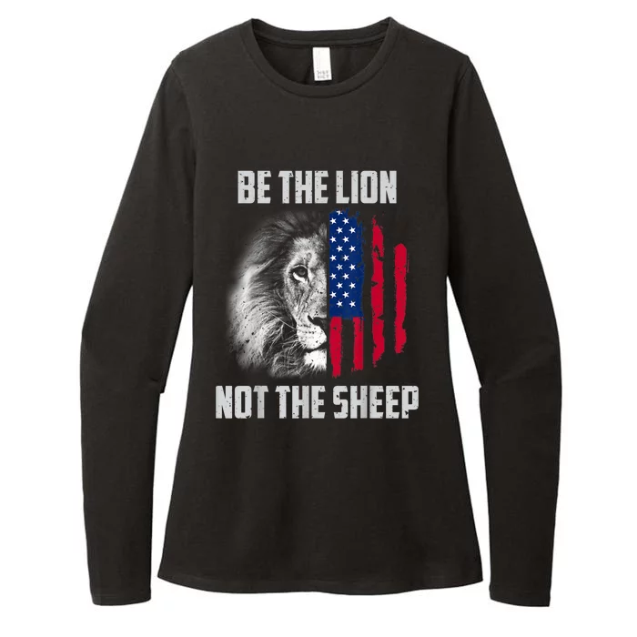 Be The Lion Not The Sheep Patriotic American Flag Womens CVC Long Sleeve Shirt