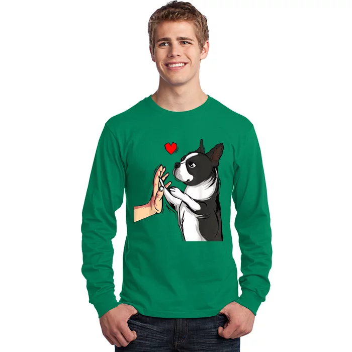 Boston Terrier Love Bostie Dog Mom Funny Girl Long Sleeve Shirt