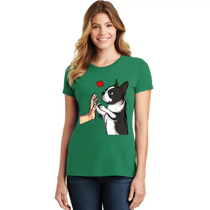 Boston Terrier Love Bostie Dog Mom Funny Girl Women's T-Shirt