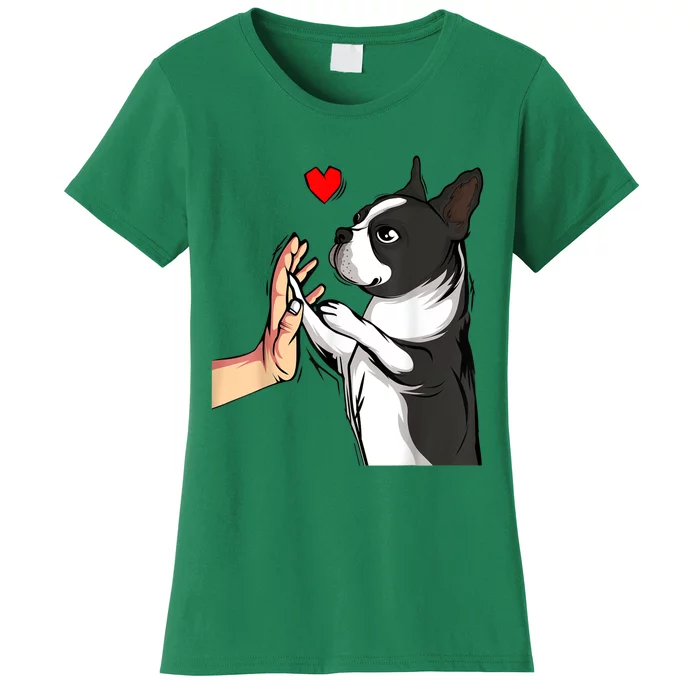 Boston Terrier Love Bostie Dog Mom Funny Girl Women's T-Shirt