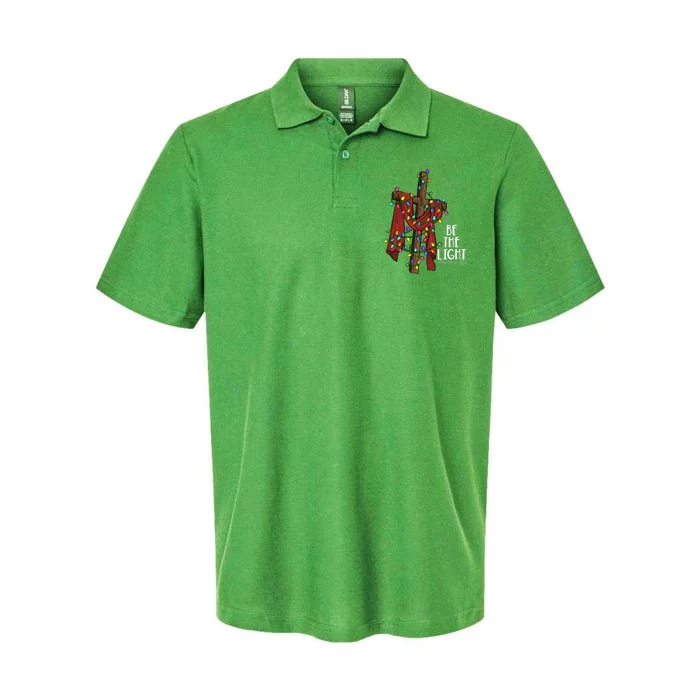 Be The Light Matthew 5 14 Christmas Jesus Cross Softstyle Adult Sport Polo