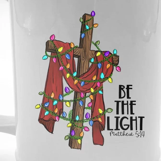 Be The Light Matthew 5 14 Christmas Jesus Cross Front & Back Beer Stein