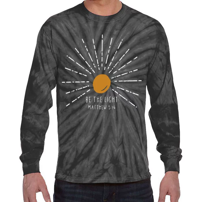 Be The Light Matthew 5:14 Sunburst Vintage Christian Tie-Dye Long Sleeve Shirt