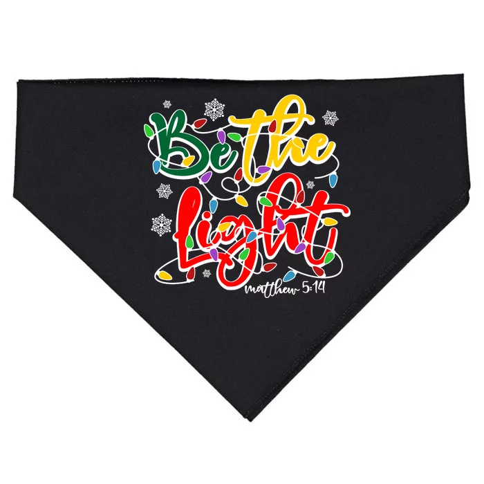 Be The Light Matthew 5 14 Jesus Christmas Lights USA-Made Doggie Bandana