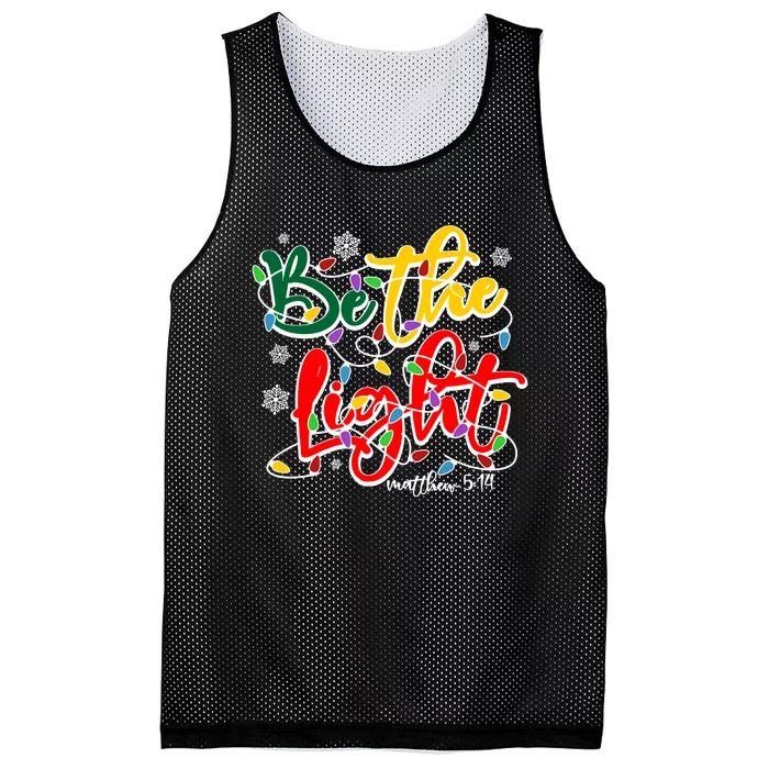 Be The Light Matthew 5 14 Jesus Christmas Lights Mesh Reversible Basketball Jersey Tank