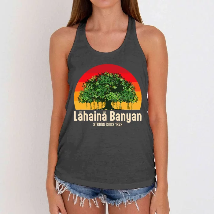 Banyan Tree Lahaina Maui Hawaii Women's Knotted Racerback Tank