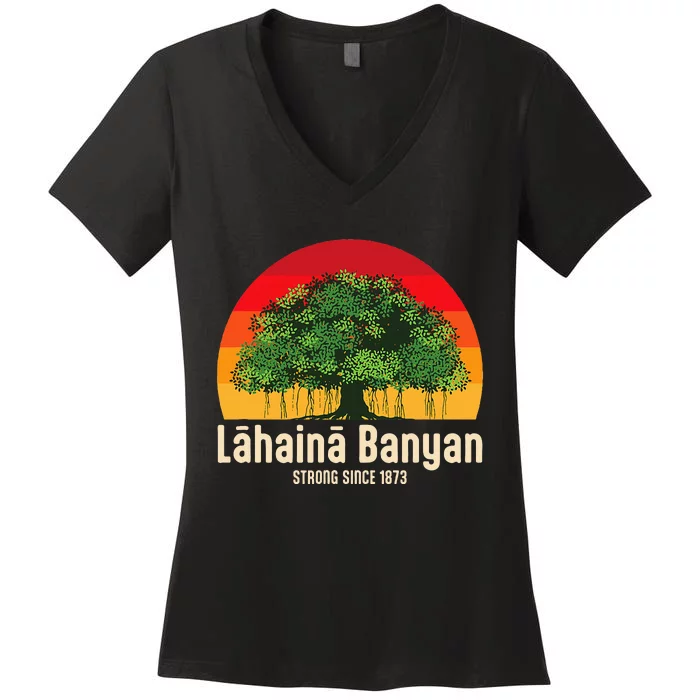 Banyan Tree Lahaina Maui Hawaii Women's V-Neck T-Shirt