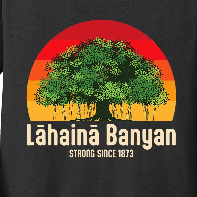 Banyan Tree Lahaina Maui Hawaii Kids Long Sleeve Shirt