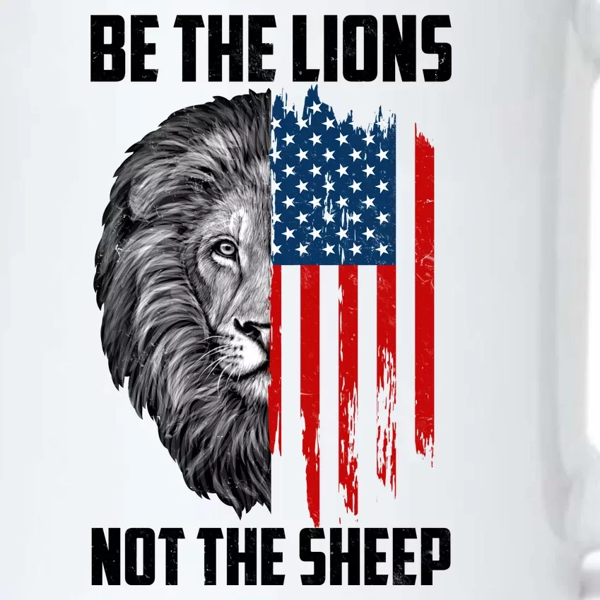 Be The Lions Not The Sheep USA American Flag Black Color Changing Mug