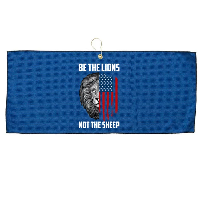 Be The Lions Not The Sheep USA American Flag Large Microfiber Waffle Golf Towel