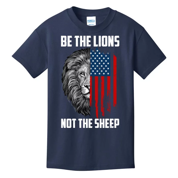 Be The Lions Not The Sheep USA American Flag Kids T-Shirt