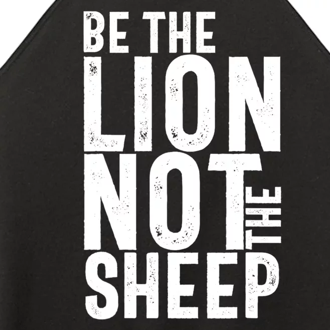 Be The Lion Not The Shep Motivational Women’s Perfect Tri Rocker Tank