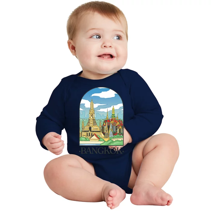 Bangkok Thailand Landscape Baby Long Sleeve Bodysuit